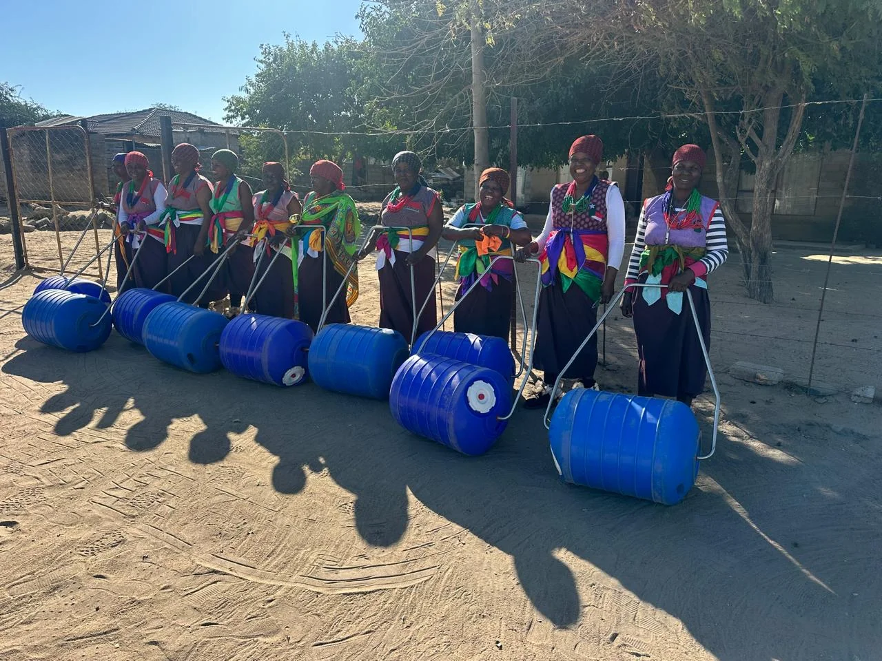 Clean water flowing from a newly built community water point